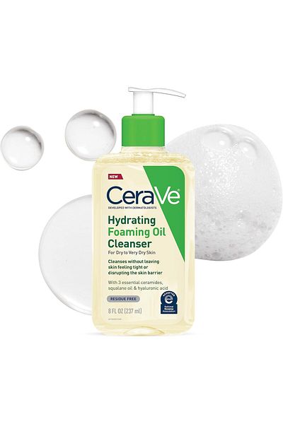 CeraVe Hydrating Foaming Cleanser With Squalane, Moisturizing For Dry To Very Dry Skin