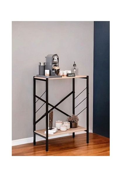 Luxury Home Coffee Corner Table, Side Table, Bookcase, 2 Wooden Tops For Storage And Organization To Meet All Yo
