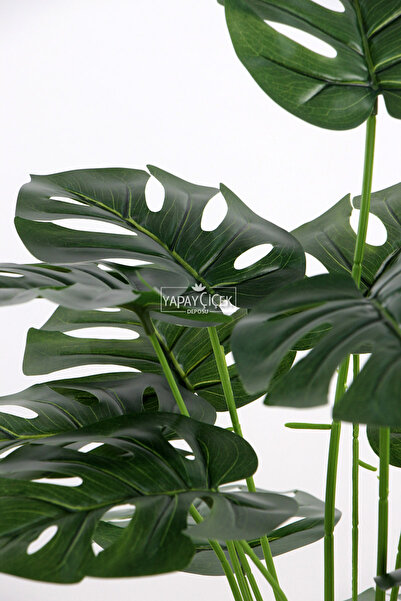 Yapay Çiçek Deposu Yapay 18 Dallı Lüx Monstera Deliciosa (DEVE TABANI)