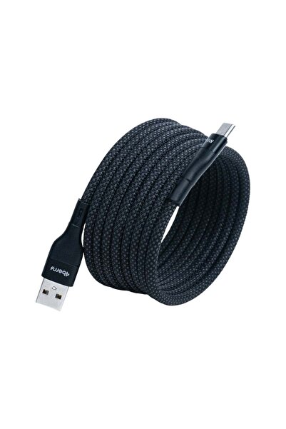 4Berry Ks-ac01 Siyah Manyetik Usb-c-usb-a Kablo – 1 M, Süper Hızlı Şarj
