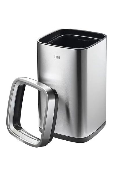 EKO LAGUNA SERIES | 12L Compact Open-Top Trash Can | Brushed Stainless Steel | Fingerprint-Resistant