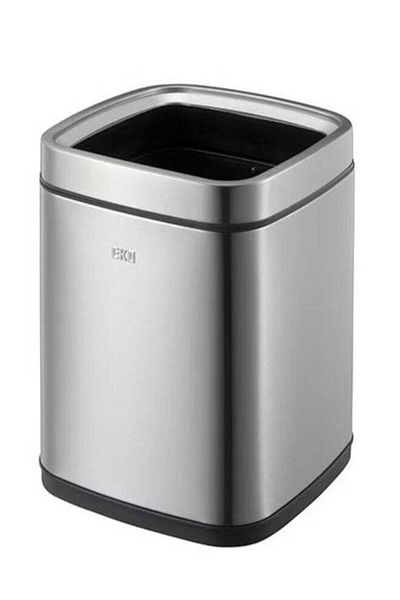 EKO LAGUNA SERIES | 12L Compact Open-Top Trash Can | Brushed Stainless Steel | Fingerprint-Resistant