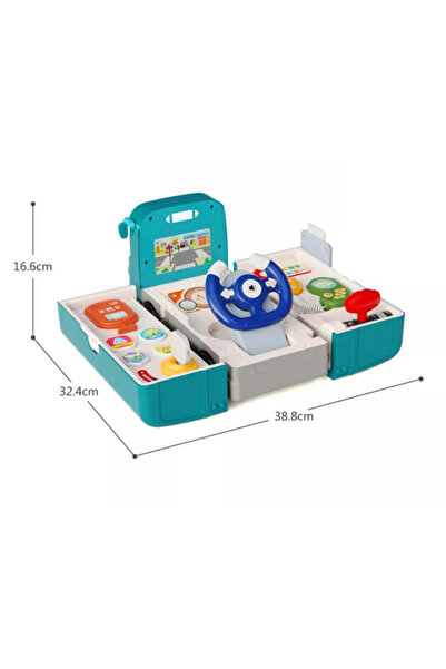 OEM Jucarie Interactiva, Autobuz, Sunete si Lumini, 2 in 1, Simulator de Condus, 16 Functii, Albastru