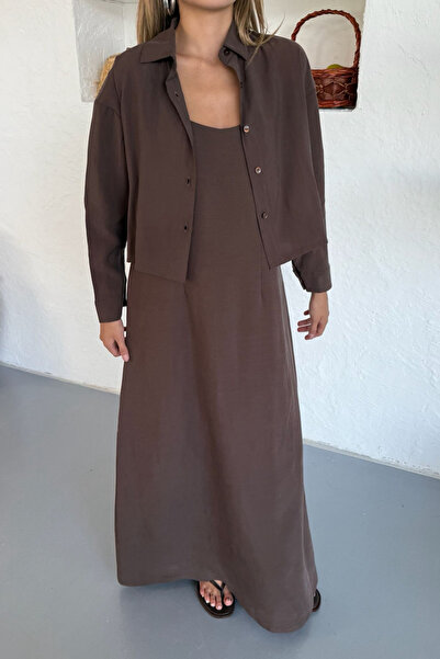 Feela Moda Women's Modal Woven Adjustable Strap Bolero Dress Suit 2018