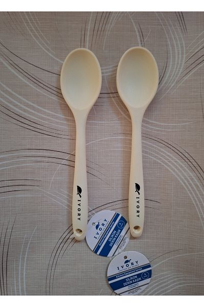 EMPA A V M 2' Ivory Fireproof Non-Stick Small (20 cm) Silicone Spoon Food Spoon