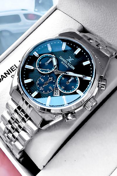Daniel Klein Gift Original Men Wrist Watch Waterproof Gumus Color Steel Cord Gift Bracelet Dke2137C5