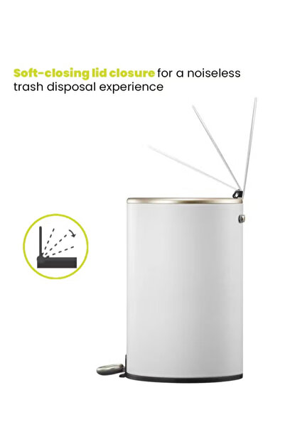 EKO Cosmo Series | Brushed Matte Finish | Soft-closing | Fingerprint-resistant | Round Deluxe Pedal Bin