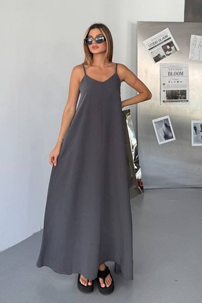 Feela Moda Γυναικείο Modal Woven Ρυθμιζόμενο Φόρεμα με λαιμόκοψη 2017