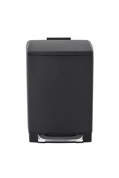 AKC 12l Black Steel Trash Bin With Foot Pedal – Soft Close Lid – Compact Stainless Steel Bin