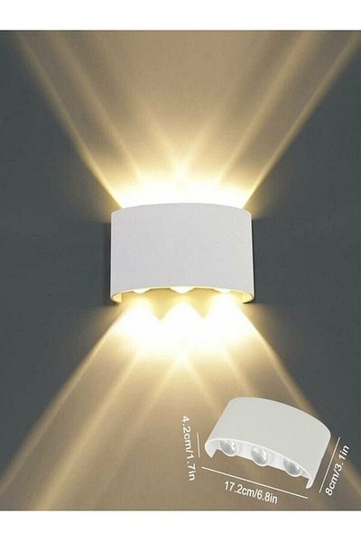 fullreyon U2 Uranus 6 Watt White Case - Daylight Duplex, Indoor and Outdoor Sconce