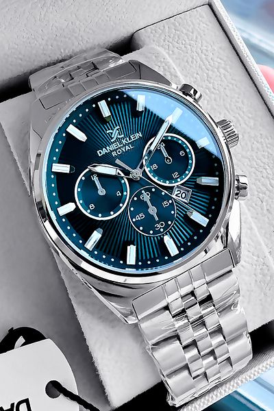 Daniel Klein Gift Original Men Wrist Watch Waterproof Gumus Color Steel Cord Gift Bracelet Dke2137C5