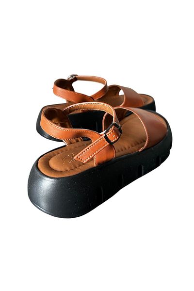 bescobel Women's Kerly High Sole Ankle Strap Sandals