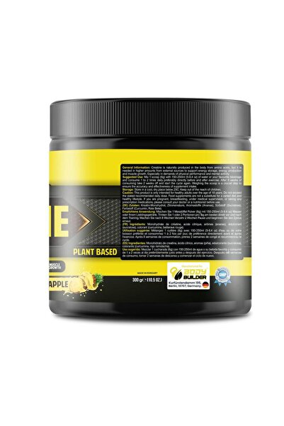Body Builder Creatine Monohydrate, 50 Servings, Pineapple, 5g Creatine Monohydrate High Purity
