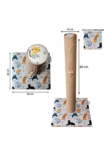 nijiartdesign 80 cm Colorful Patterned Premium Cat Scratching Board Soft Coated Floor Friendly Base with Sponge