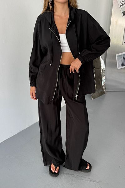 Feela Moda Women's Hooded Modal Woven Oversize Suit 2013
