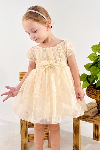 Baby Animals Baby Girl Girl Kid Birthday Party Wedding Dress Short Sleeve Ruched Lined Dress