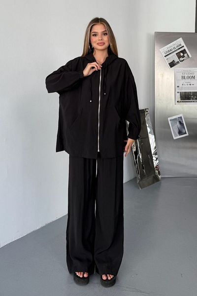 Feela Moda Women's Hooded Modal Woven Oversize Suit 2013