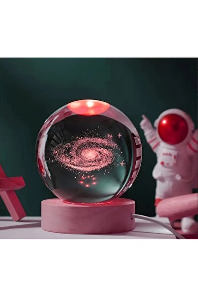 cosy home gift Samanyolu Büyük Cam Küre Elektirikli Çalışır Kablolu Ahşap Zem...