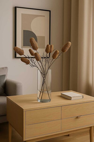 MAKİ DEKOR Yapay Çiçek Banksia 3 Lü Dal 68 Cm