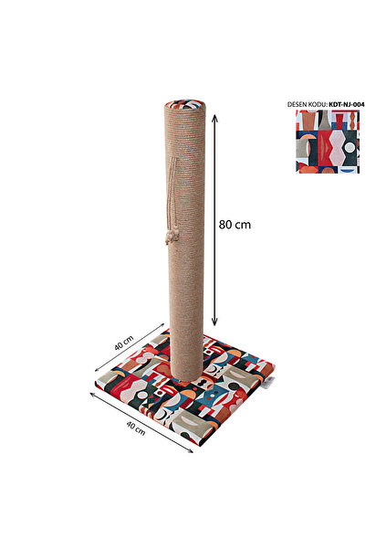 nijiartdesign 80 cm Colorful Patterned Premium Cat Scratching Board Soft Coated Floor Friendly Base with Sponge