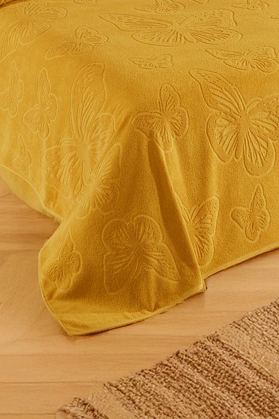 DNZGÜLCAN Kelebek Pique Double 200X220Cm Summer Towel Pique 100% Cotton Soft Bedspread