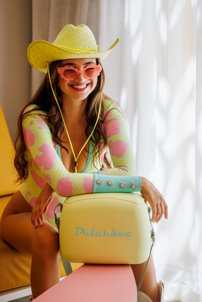 Polarbox Polarbox® Summer Retro Cooler Bag Yellow - Cyan 6L