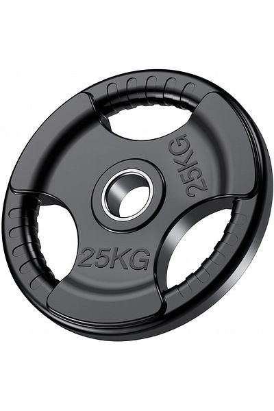 Delta Power Delta Power Fitness Olympic Weight Plates with Rubber Finish, 2" Opening and Triple Handles, 25kg