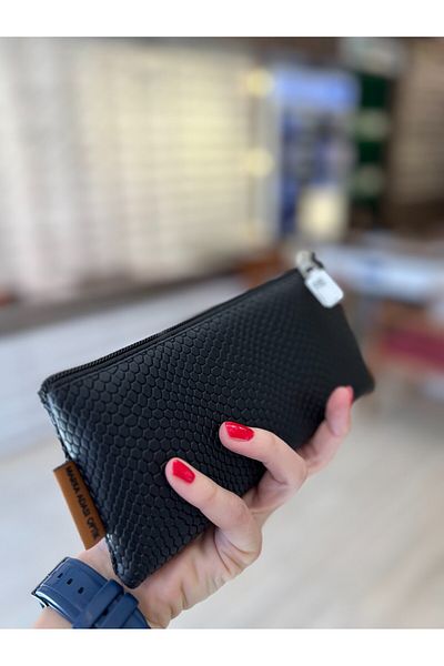 JULIANO Black Special Design Zippered Glasses Case - Bag