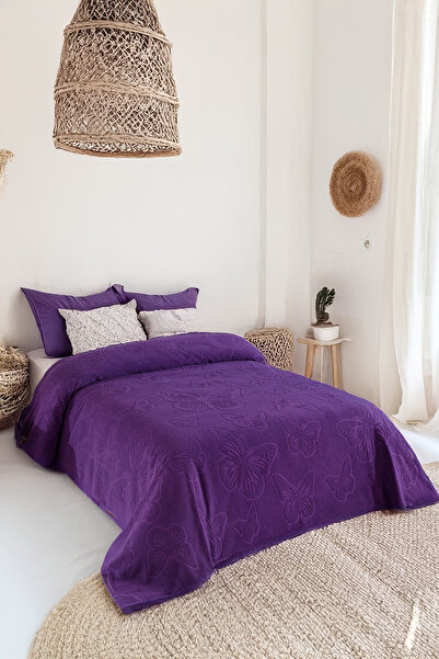 DNZGÜLCAN Kelebek Pique Double 200X220Cm Summer Towel Pique 100% Cotton Soft Bedspread