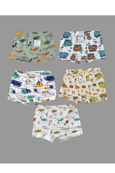 elmas kids 100% Cotton Boy's 5-Pack Boxers