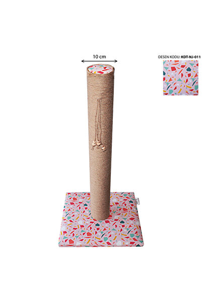 nijiartdesign 80 cm Colorful Patterned Premium Cat Scratching Board Soft Coated Floor Friendly Base with Sponge