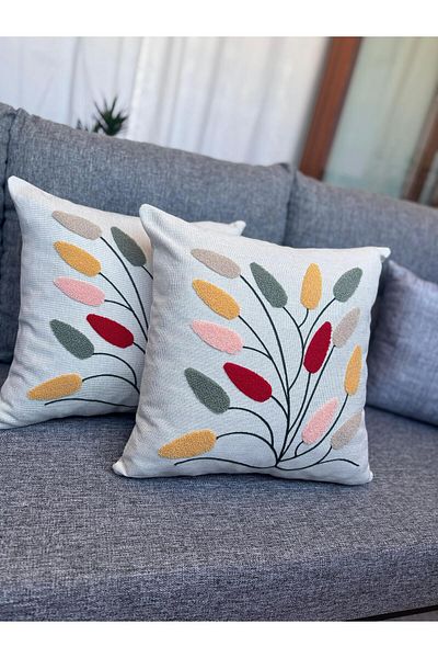 Mustgross 2 Pieces 43X43Cm Decorative Linen Throw Pillow Case