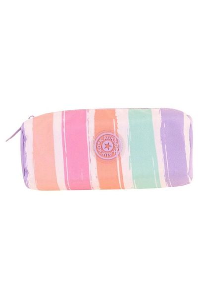 KAUKKO Geantă pentru creion pentru școală pentru fete cu două compartimente - violet multicolor - K2712