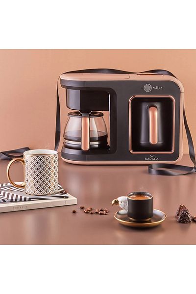 Karaca Hatir Plus 2 in 1 Coffee Machine Rosie Brown