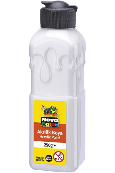 Nova Color Beyaz Akrilik Boya 250 gr 1 Adet Su Bazlı Akrilik Boyası Hobi Sana...
