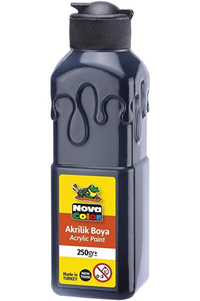 Nova Color Siyah Akrilik Boya 250 gr 1 Adet Su Bazlı Akrilik Boyası Hobi Sana...