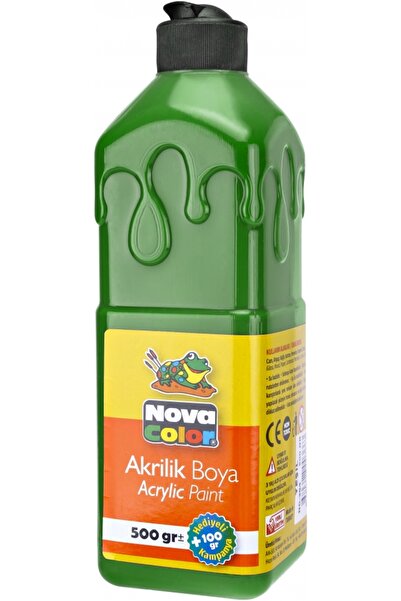 Nova Color Yeşil Akrilik Boya 500 gr 1 Adet Su Bazlı Akrilik Boyası Hobi Sana...