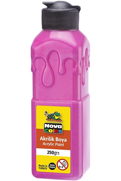 Nova Color Pembe Akrilik Boya 250 gr 1 Adet Su Bazlı Akrilik Boyası Hobi Sana...
