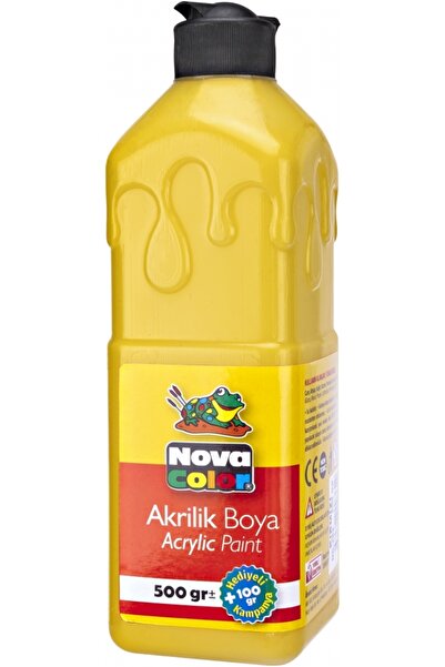Nova Color Sarı Akrilik Boya 500 gr 1 Adet Su Bazlı Akrilik Boyası Hobi Sanat...