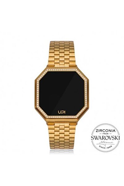 Up! Watch Upwatch Isim Yazılabilir Edge Big 42mm Taşlı Matte Gold Kadın Kol S...
