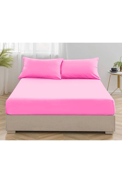 güllüce ev tekstil ürünleri Lastiksiz Çarşaf ve Yastık Kılıfı (PEMBE)