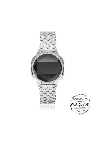 Up! Watch مجموعة Upwatch Iconıc Silver Nine مع سواروفسكي ®   ساعة يد نسائية توباز