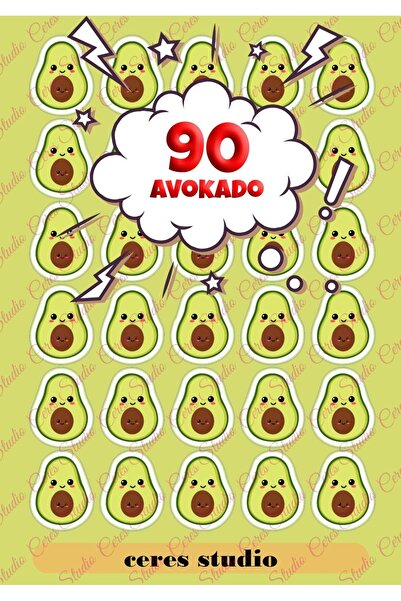 Ceres Studio Avokado Sticker Etiket 3 Sayfa 90 Etiket Öğretmen Seti