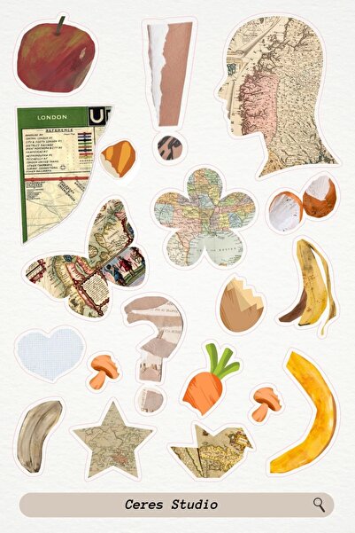 Ceres Studio Scrapbook Bullet Journal Için Tema Sticker Etiket 2 Sayfa 57 Ade...