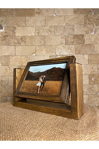 cercevehome Handmade Wooden Rotating Photo Frame