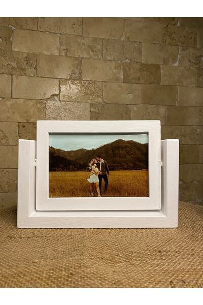 cercevehome Handmade Wooden Rotating Photo Frame