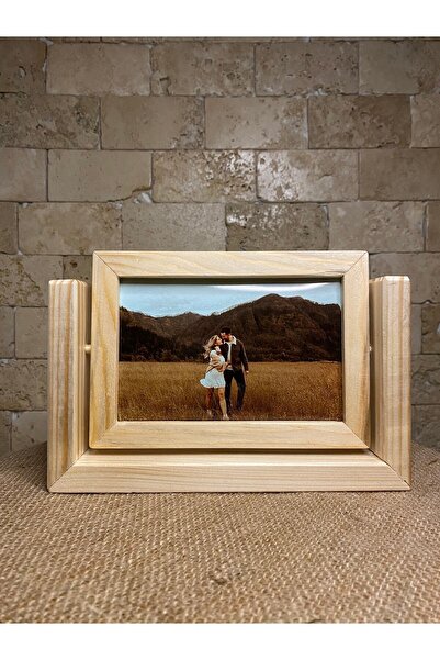 cercevehome Handmade Wooden Rotating Photo Frame