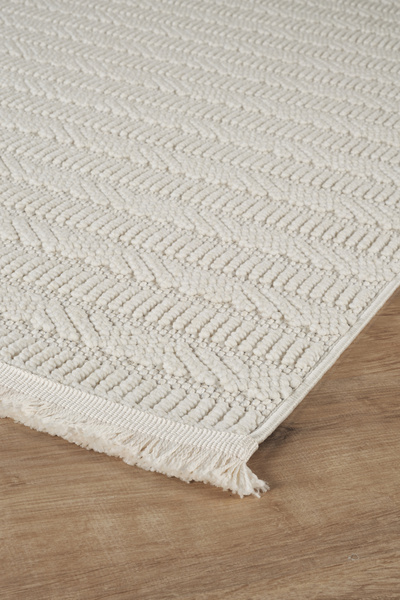 Livset Yumuşak Bukleli Krem Oeko-Tex Sertifikalı Oturma Odası Salon Mutfak Balkon Çocuk Halısı