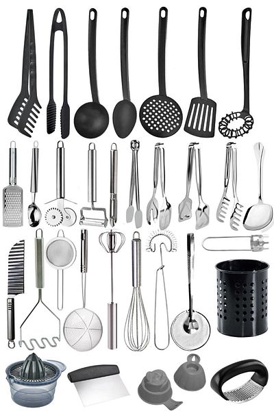 Mirilliahome 32 Piece Ladle Spatula Colander Kitchen Serving Set Serving Utensils Serving Tongs Set Kitchen Products