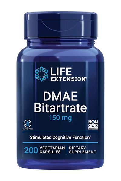 Life Extension Dmae Bitartrate, Supports Neurotransmitter Production, Vegetarian, 200 Capsules